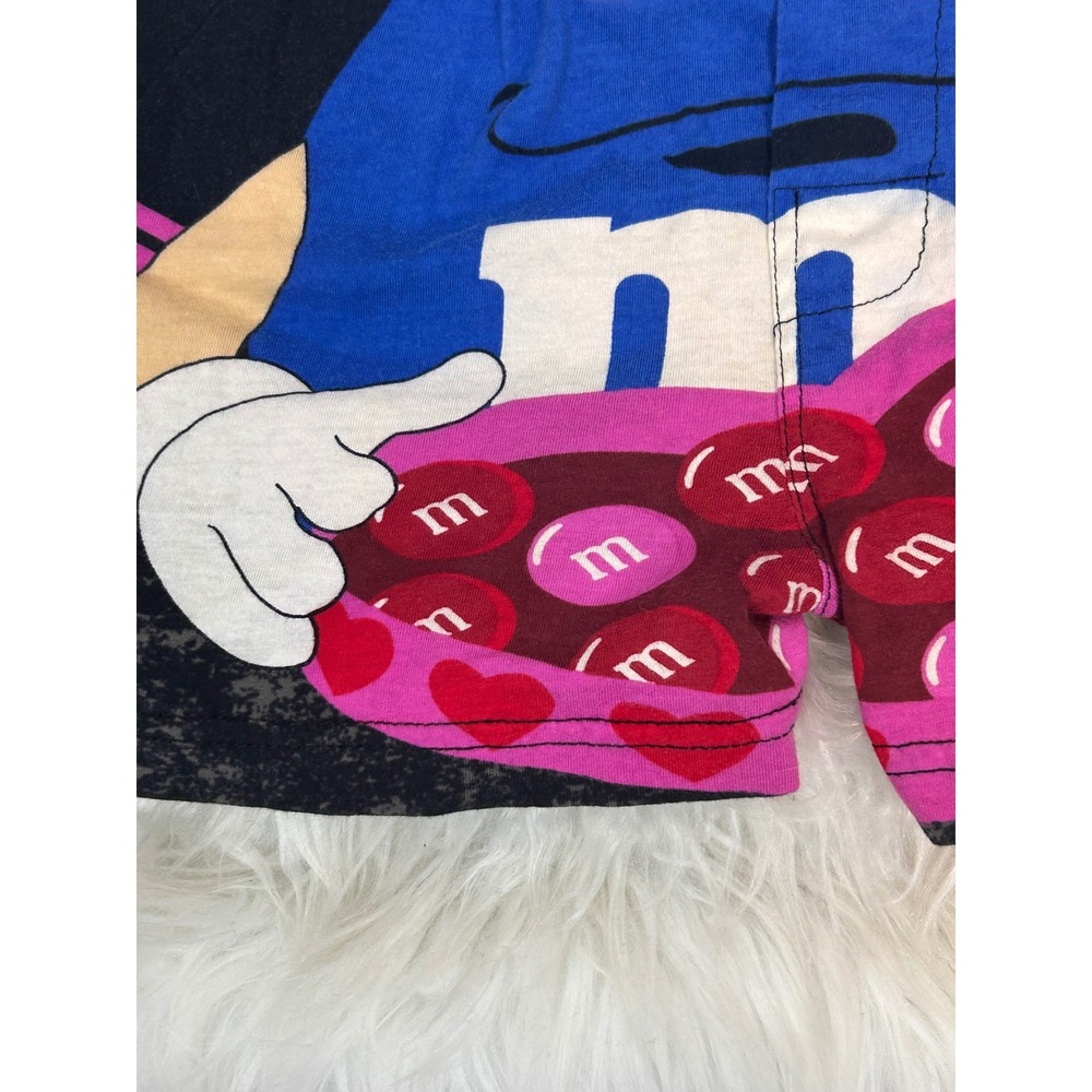 Vintage M&M's Brand Blue Character Valentines Acid Wash Boxer Shorts Mens Medium - Picture 3 of 9